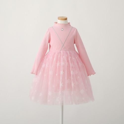 러브 엘사 눈꽃 드레스(핑크)