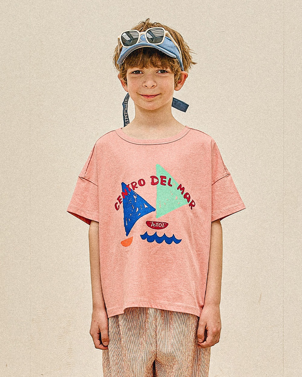 베라노 보트 숏 슬리브 티셔츠 핑크